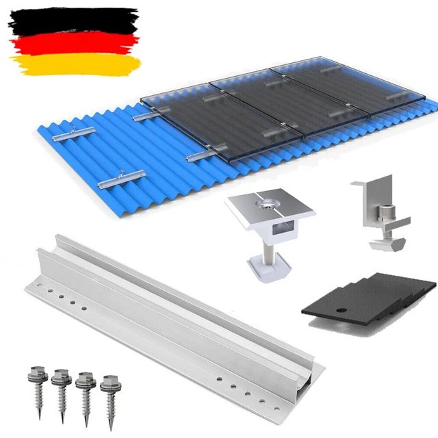 SOLAR MODULE ALUMINIUM Mount Trapezoidal Plate Flat Roof PV Mounting ...