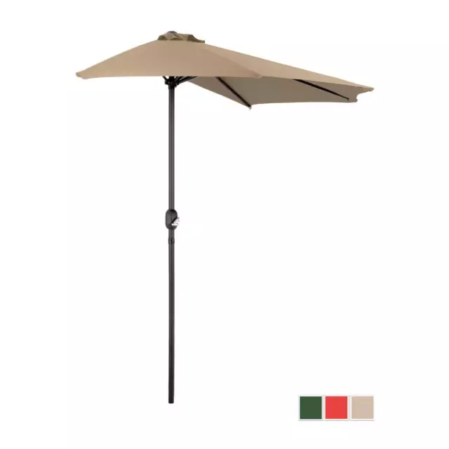 Demi Parasol Parasol De Balcon Demi Lune Pentagone 270 x 135 cm SPF 50+