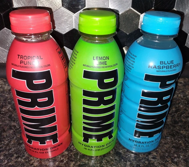 PRIME HYDRATION DRINK 3 Pack (Blue Raspberry, Tropical Punch & Lemon
