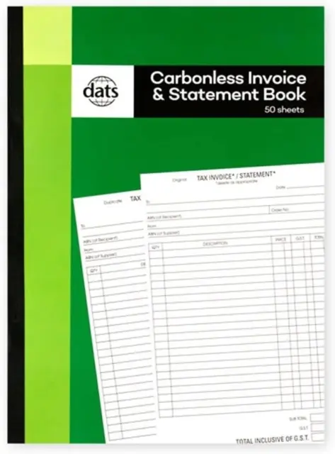 50 Page Carbonless Tax GST Invoice Order Receipt A4 Book and Statement
