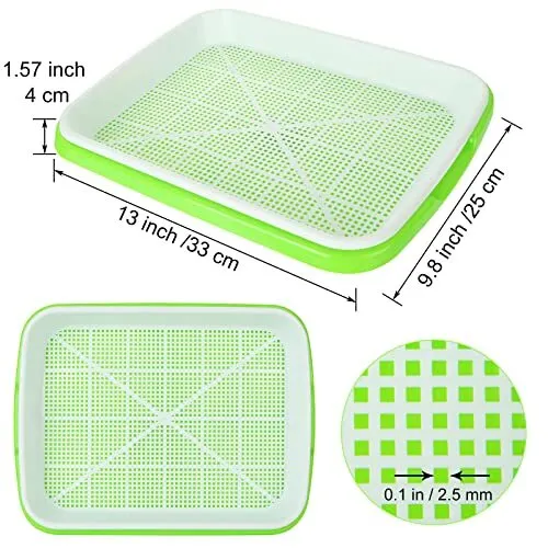 10 Packs Seed Sprouter Trays 13.4 x 10 Inches Microgreens Growing Trays,