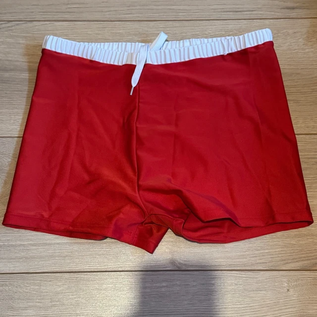 Short De Bain Homme Saumon/Rouge à Palmiers Noirs - Taille M (Neuf)