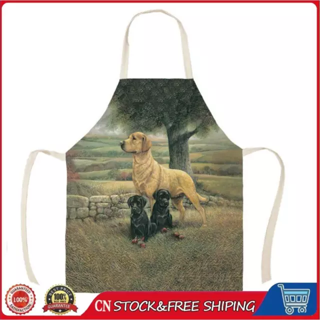 Dog Mom and Son Linen Apron