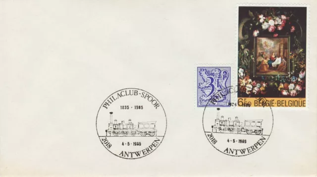 Antwerpen (Belgien) - Briefumschlag mit Briefmarke und Sonderstempel