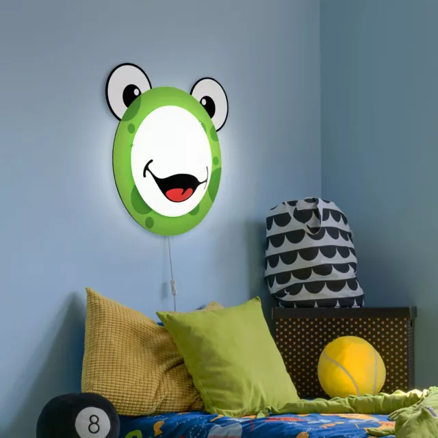 LED Ragazzo Lampada da Parete Notte Luce Bambini Gioco Camera Legno Vetro