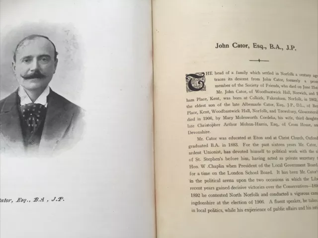 NORFOLK Leaders - c1907 Druck - John CATOR - Woodbastwick Hall Norwich