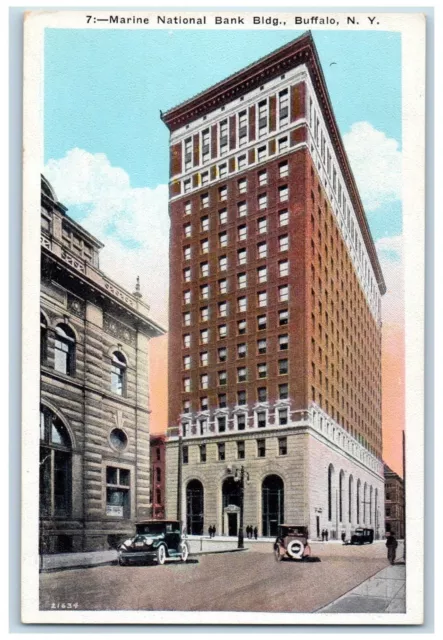 1920 Exterior Marine National Bank Building Buffalo New York NY Antique Postcard