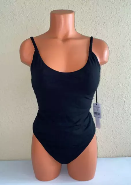 Robin Piccone Womens Ava Scoop Neck One Piece Swimsuit Black Size 10