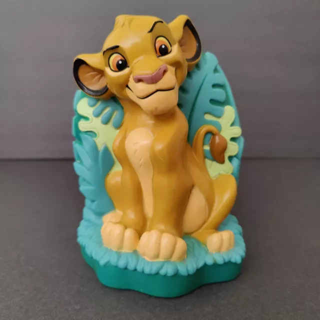 Vintage Lion King Simba Coin Piggy Bank with Stopper 6" Disney Just Toys 1994