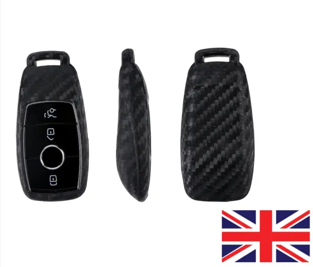 Mercedes Benz E Class silicone Carbon Look Key Case Cover  2016-17 W213 2018