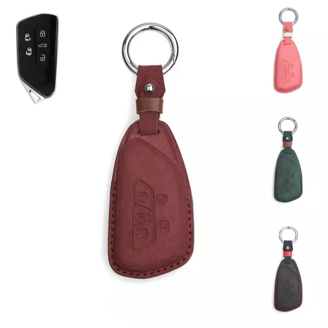 Alcantara Leather Car Key Fob Case Cover For VW Golf 8 Teramon ID.3 ID.4 MK8