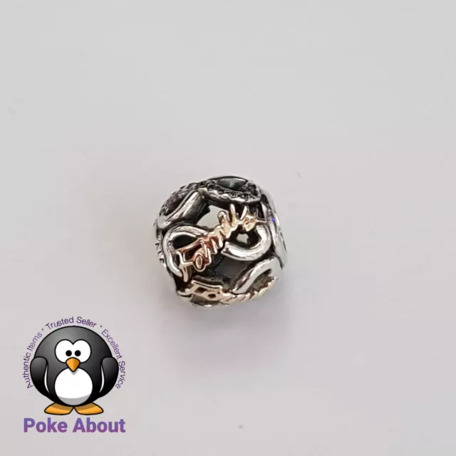 Genuine Pandora Family Forever Infinity two tone gold & silver CZ Charm 791525CZ