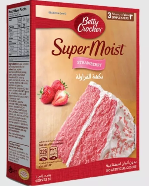 Betty Crocker Super Moist Strawberry Cake Mix Rich Taste&No Artificial Color