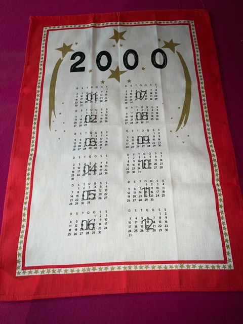 VENDU - Ancien torchon calendrier 1973 aux signes astrologiques - Le