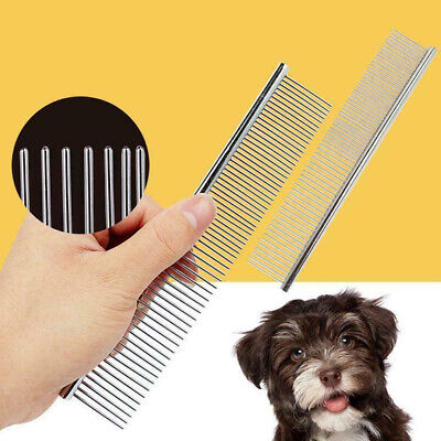 Pets Stainless Steel Comb Hair Brush Shedding Flea For Dog Cat Trimmer Groomi DY