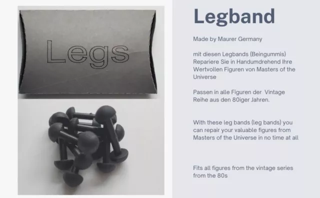 10x Vintage MotU / Masters of the Universe - Legbands / Beingummis