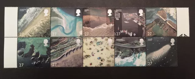 Gb 2002 British Coastlines 1 Block Of 10 Stamps 1 Set Mnh.