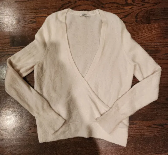 Madewell White Wool Sweater Cardigan Womens Large NWOT
