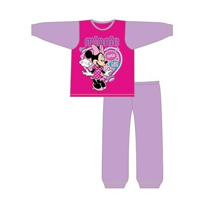 Girls Minnie Mouse Pyjamas Kids Character Nightwear PJs Pink Long Sleeves