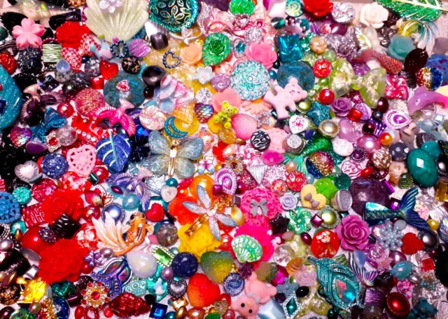 Mixed Cabochons Embellishments Gems Charms Fancy Flatback Decoden Beads 20-30pcs
