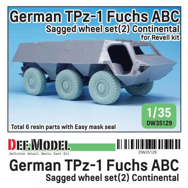 DEF.MODELL DW35129, deutscher TPz-1 Fuchs ABC Sagged Radsatz (2)(für Revell, 1/35
