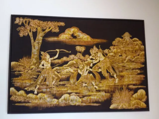Antique Indonesian Batik, Ramayana scene, awesome