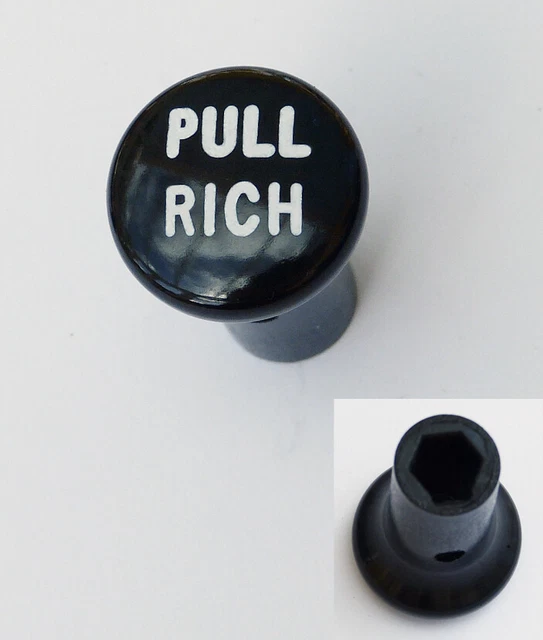 CONTROL CABLE &PULL Rich" Black Choke Cable Knob, Classic & Vintage Car