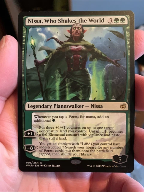 Nissa Planeswalker Magic: The Gathering Card - Nissa, Who Shakes The World  (War Of The Spark) - English, Lightly Played (Excellent) Magic The Gathering  Singles