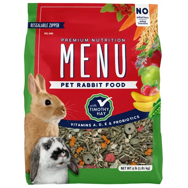 RABBIT FOOD MENU Premium Timothy Hay Pellets Blend Vitamin&Mineral