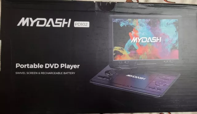 MYDASH PD102 14.9" Portable DVD Player w/  12.5" Large HD Swivel Screen