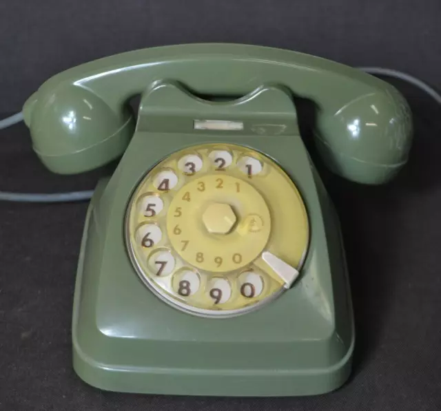Telefono Vintage Sip anni 70 80 Verde a Disco Rotella fisso con filo Funzionante