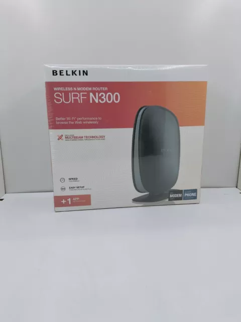 Belkin SURF N300 Wireless N Router 2.4GHz Bandwidth 300 Mbps F9K1002UK