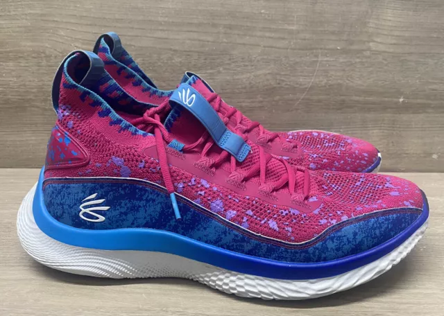 NEW Steph Curry 8 Pi Day Gifted Flow Boys Basketball Shoes Pink Blue Size 7Y