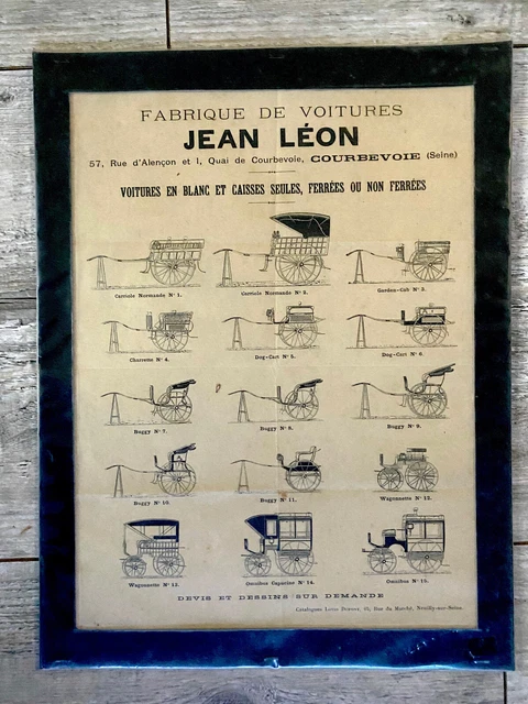 Affiche Ancienne Garage Bellecourt Lyon, Voitures Eldin Lagier, Bateau