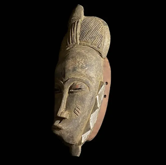 African Yoruba Mask Hand Carved Wooden Wall Décor Tribe Art Masks-7577