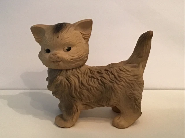 Vintage 1960s Edward Mobley Co Kitten Cat Moving Head/Soft Rubber Squeak  Toy