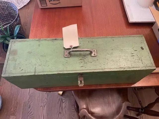 Vintage Wood Tackle Box FOR SALE! - PicClick