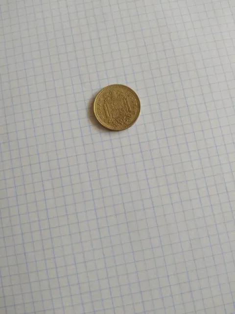 Moneda de una peseta Franco 1966 estrella 19,68 en buen estado.