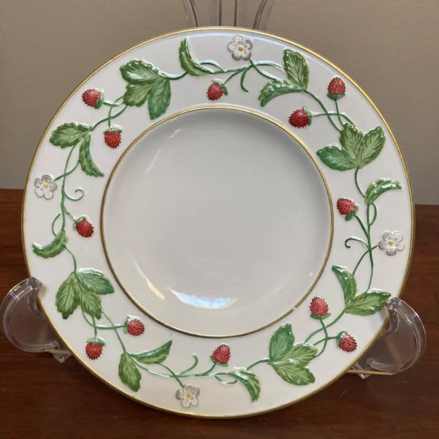 Vintage Majolica Mottahedeh Strawberry 8.5” Plate Made in Italy