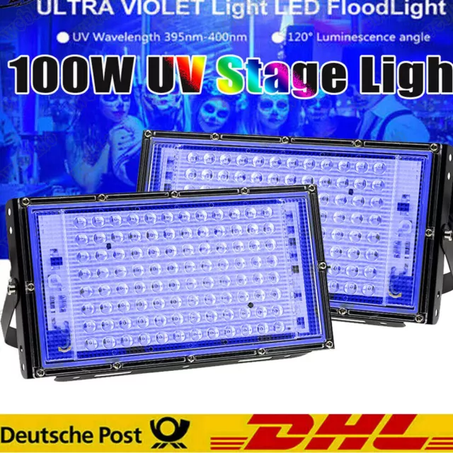 150W LED UV Schwarzlicht Strahler Fluter Wasserdicht Scheinwerfer Party Dekor DE