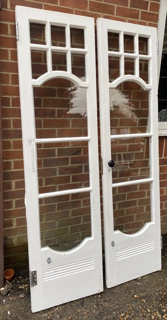 Antique Glazed Double Doors French Doors Antique Pair Of Pine Doors