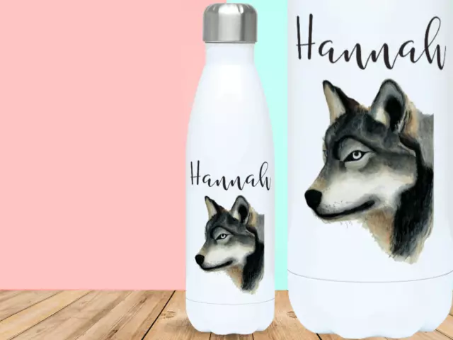 Wolf Water Bottle | Personalised Gifts For Wolf Lovers