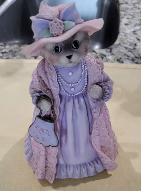 Heather Hykes Cat Nip Shopping Funds Cat Coin Bank Figurine *** RARE ***  8"