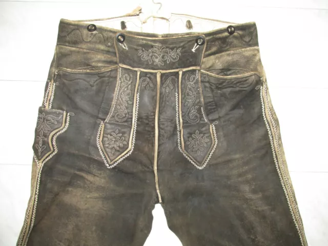 Uralte Kniebund Hirschlederhose Größe 50 Super Patina weich leicht speckig Urig