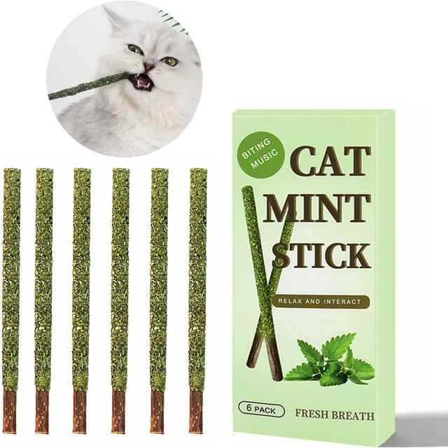6 Catnip Matatabi Sticks, Natural Snacks for Cats, Interactive Edible Cat Toys t