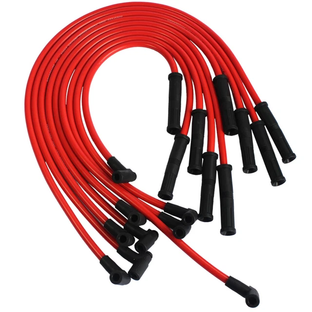 HEI SPARK PLUG Wires Set 90 to Straight For Chevy SBC BBC 350 383 400