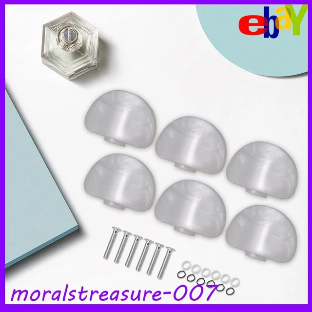 6Pcs Guitar Tuning Pegs Buttons Tuning Key Replacement with Silver Srews (White)