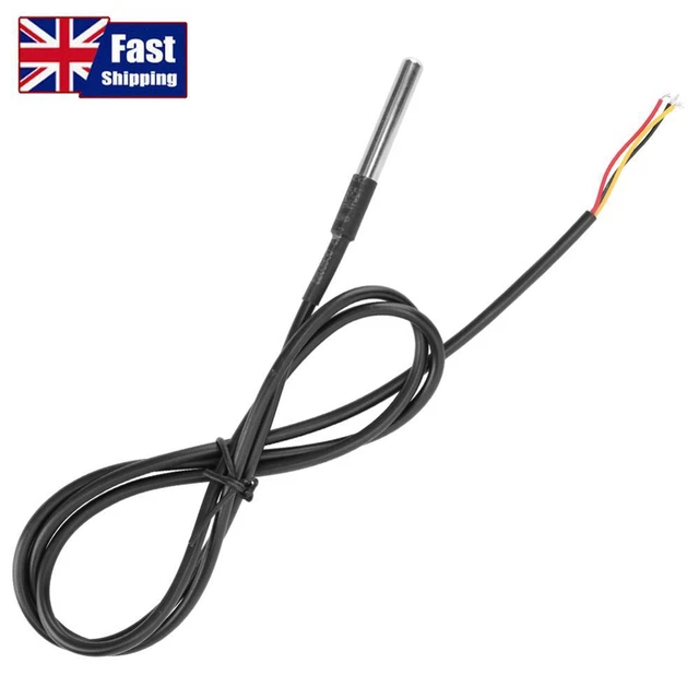 UK DS18B20 TEMPERATURE Probe Stainless Steel Temperature Sensor Module ...