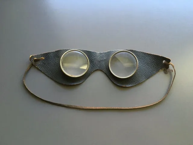 Antique Leather Goggles - Motorcycle Auto Car Aviation 