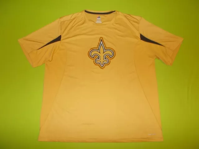 Shirt NEW ORLEANS SAINTS (2XL) (XXL) MAJESTIC PERFECT !!! NFL Gold Cool Base